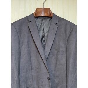 Cooper & Nelson Blazer Mens 40R Gray Two Button Suit Jacket Notch Lapel Lined